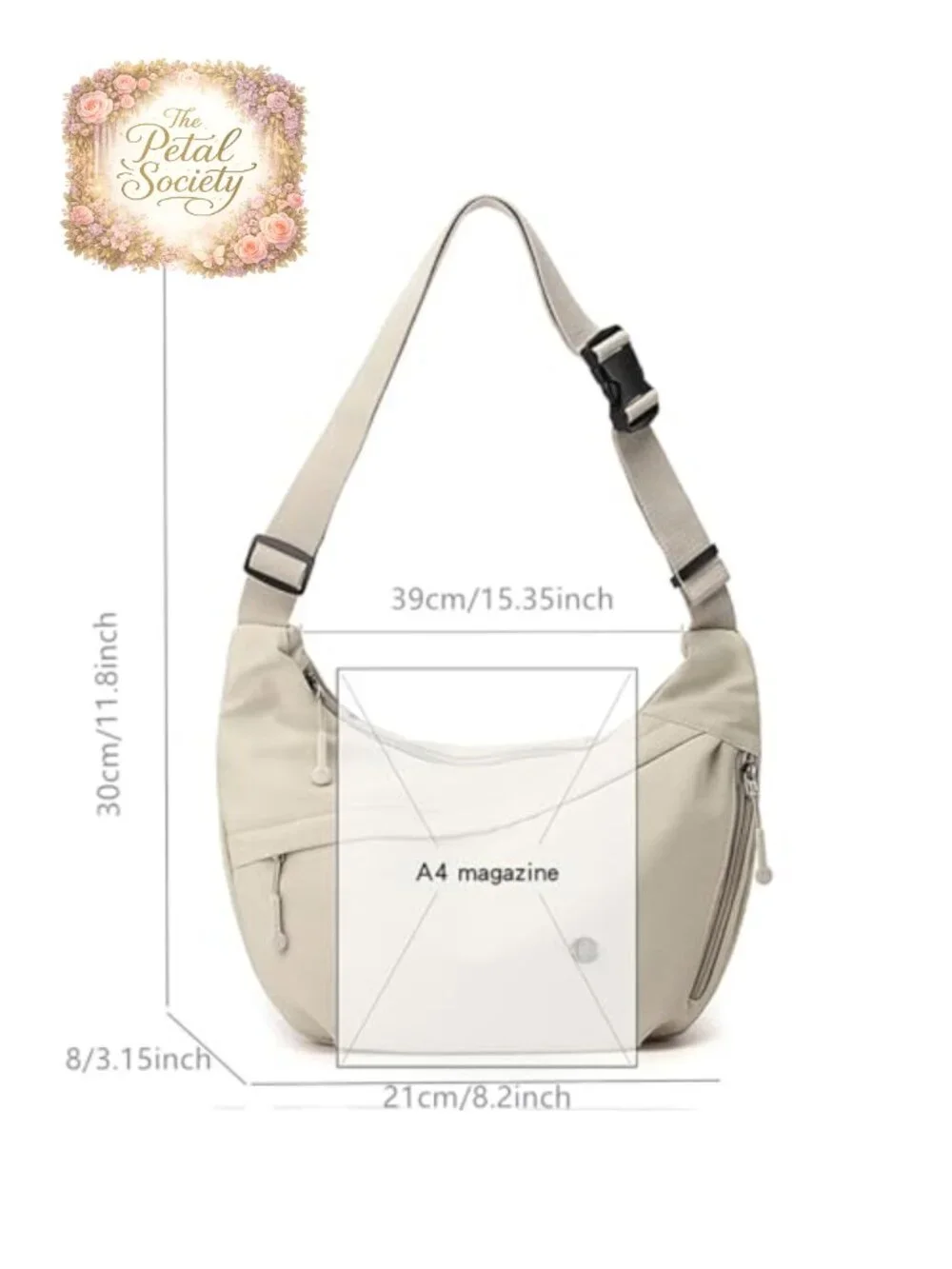 Nylon Crescent Crossbody Luna Bag Lightweight Hobo Shoulder Bag
